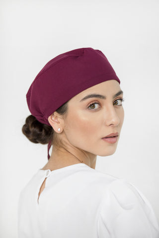 gorro quirurgico color vino vista lateral mr bon