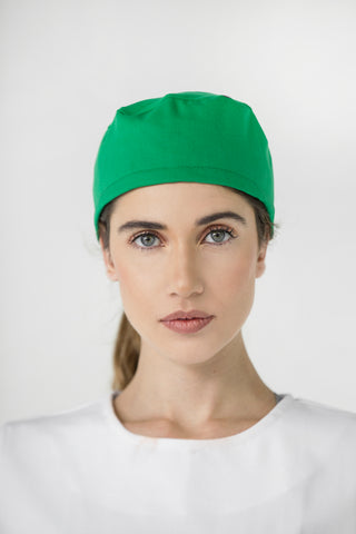 gorro quirurgico verde para mujer