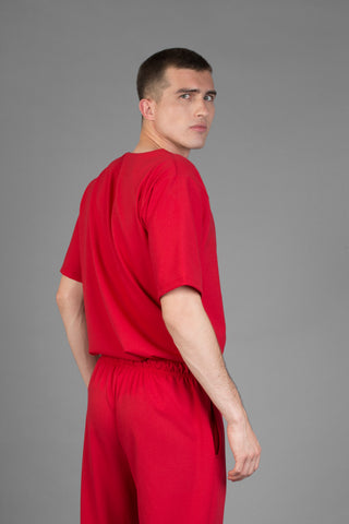 pijama quirurgica roja tela antifluidos para hombre manga corta coleccion collins mr bon