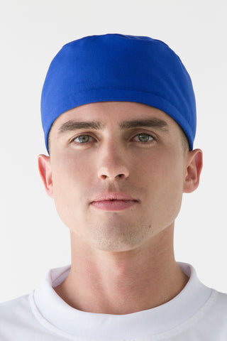 gorro quirurgico azul para hombre frente mr bon