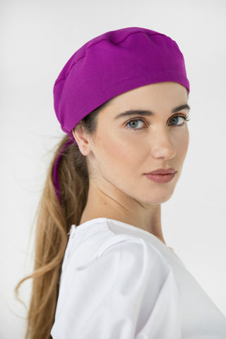 gorro quirurgico violeta para mujer mr bon tela suave