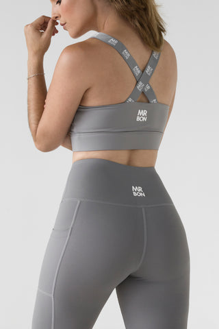 leggings gris primera capa para mujer tela termica